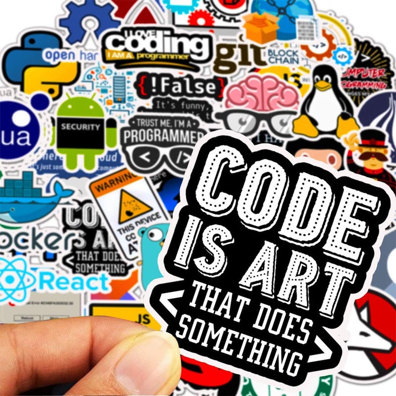 NObranded Programming Symbols Stickers 50Pcs Waterproof,Removable,Beautiful,Suitable for Men and Women in Water Bottles,Phones,Laptop,Guitar,Car,Motorcycle,Cup,Piano,Scooter,Suitcase Vinyl Material. - Image 5